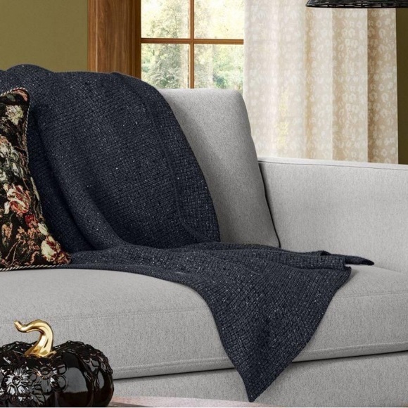 Threshold Other - Threshold Size 50"x60" Marled Knit Throw Blanket Gray Blue Recycled Polyester